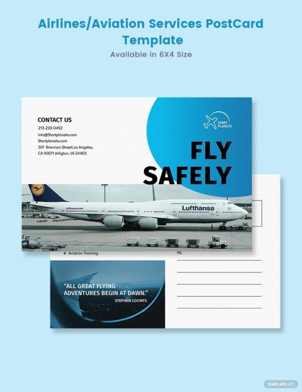 ZITNALTA Studio - Airlines-Aviation-Services-Post-Card-Template